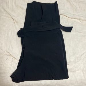 Black Loose Fit Paperbag Slacks